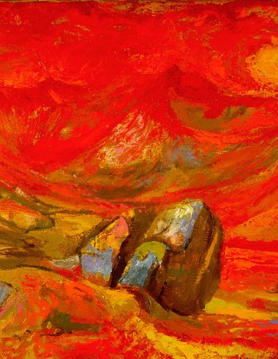 Tom Hutcheson, Coruisk, Skye, Oil on Canvas, 50 x 92cm, 60s