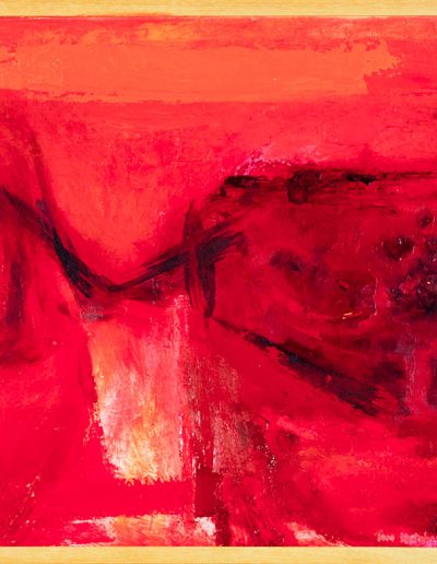 Tom Hutcheson, Red Horizontal, Lanarkshire, Acrylic on Board, 59 x 88cm, 70s