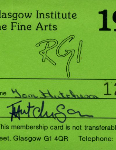 Tom Hutcheson, RGI Membership Card, Wallet Contents